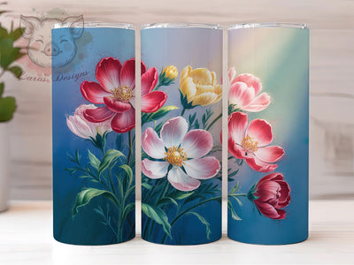 Artistic Pink Spring Floral Tumbler, Spring Floral Tumbler, Whimsical Blossom Wrap, Colorful Spring Wrap, Artistic Pink Flower Wrap, Sublimation Design, Trendy Gift Idea Sublimation Lara' s Designs 
