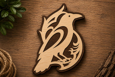 Artistic Raven Branch Laser Cut Svg File Design SVG Regulrcrative 