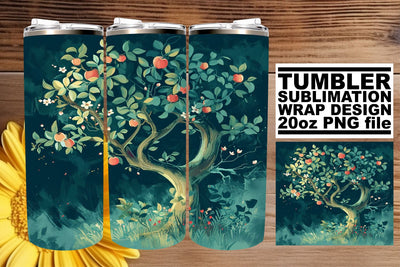 Artistic Spring Tree Tumbler Sublimation - 20oz Sublimation afrosvg 