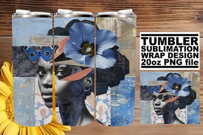 Artistic Tumbler 20oz Black Woman Abstract Wrap Sublimation Sublimation afrosvg 