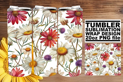 Artistic Tumbler Decoration - Flower Pattern 20oz Sublimation afrosvg 