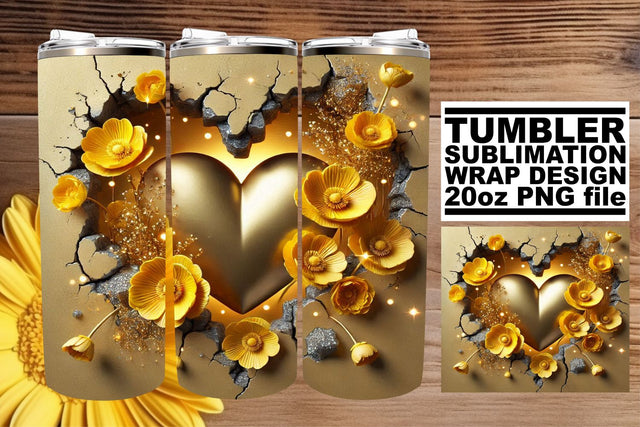 Artistic tumbler designs, perfect for memorable gifts! , 3D Heart Sublimation afrosvg 