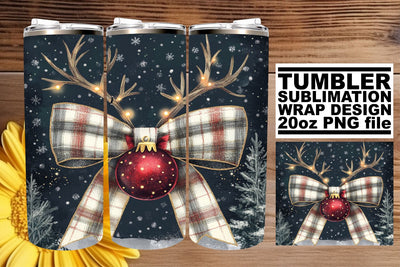 Artistic tumbler wrap, designed for stunning visuals! , Christmas Bow Sublimation afrosvg 