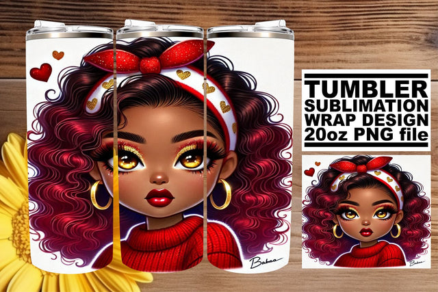 Artistic tumbler wrap, designed for stunning visuals! , Love Girl Sublimation afrosvg 