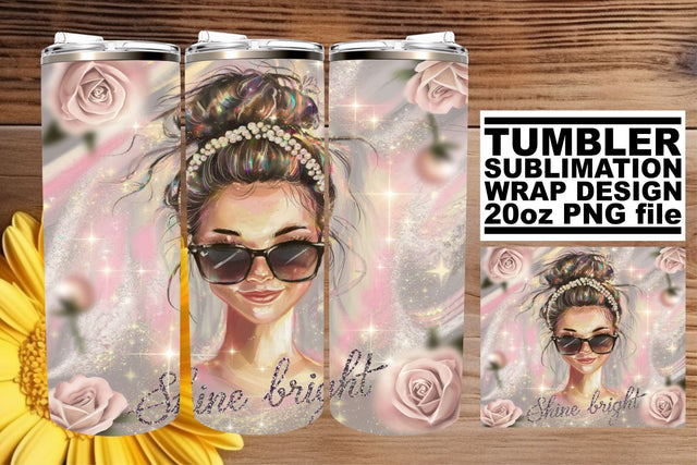 Artistic tumbler wrap, designed for stunning visuals! , Woman Sublimation afrosvg 