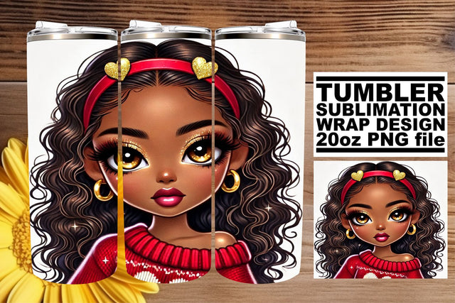 Artistic tumbler wrap, designed for vibrant sublimation prints! , Love Girl Sublimation afrosvg 
