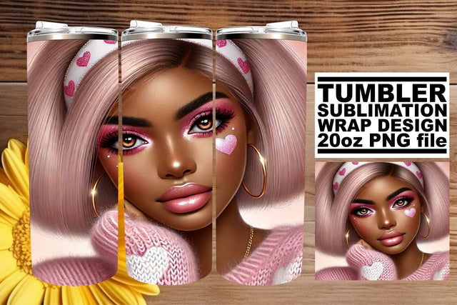 Artistic tumbler wrap, elevate your crafting experience! , Love Girl Sublimation afrosvg 