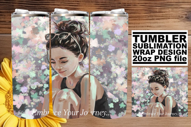 Artistic tumbler wrap, elevate your crafting skills! , Woman Sublimation afrosvg 