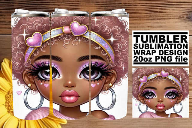 Artistic tumbler wrap, great for creating memorable gifts! , Love Girl Sublimation afrosvg 