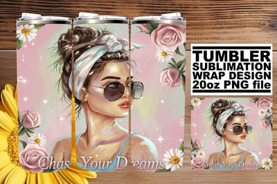 Artistic tumbler wrap, great for unique sublimation gifts! , Woman Sublimation afrosvg 