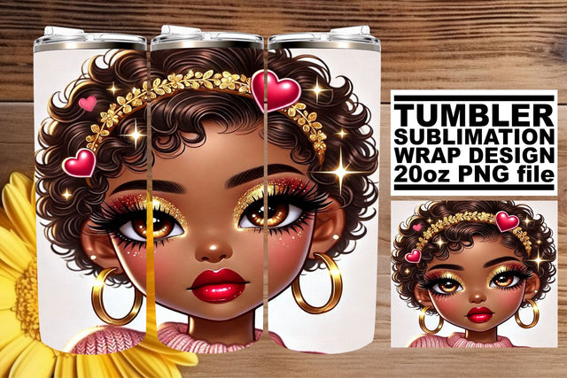 Artistic tumbler wrap, ideal for unique sublimation gifts! , Love Girl Sublimation afrosvg 