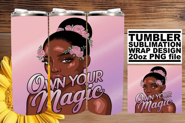 Artistic tumbler wrap, perfect for sublimation creativity! , Afro Woman Sublimation afrosvg 