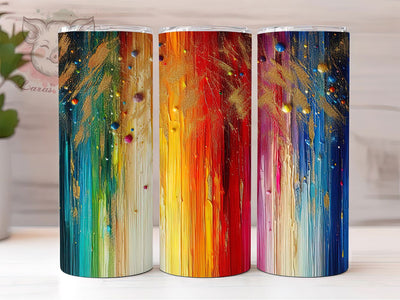 Artistic Watercolor Rainbow Pride Tumbler, Rainbow Brushstroke Tumbler, LGBTQ+ Tumbler, Colorful Pride Wrap, 20oz LGBT Design, Pride Rainbow Tumbler, Artistic Rainbow Tumbler Sublimation Lara' s Designs 