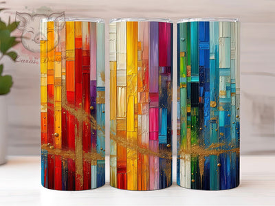 Artistic Watercolor Rainbow Pride Tumbler, Rainbow Brushstroke Tumbler, LGBTQ+ Tumbler, Colorful Pride Wrap, 20oz LGBT Design, Pride Rainbow Tumbler, Artistic Rainbow Tumbler Sublimation Lara' s Designs 