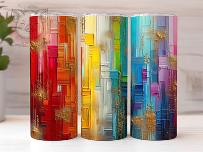 Artistic Watercolor Rainbow Pride Tumbler, Rainbow Brushstroke Tumbler, LGBTQ+ Tumbler, Colorful Pride Wrap, 20oz LGBT Design, Pride Rainbow Tumbler, Artistic Rainbow Tumbler Sublimation Lara' s Designs 