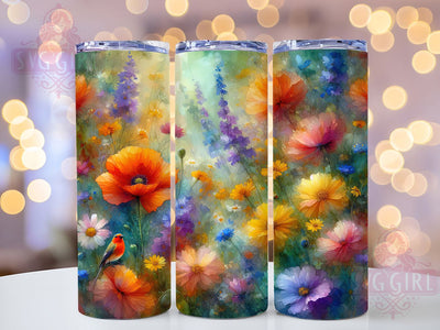 Artistic Watercolor Wildflower Tumbler, Spring Floral Tumbler, Artistic Flower Wrap, Whimsical Watercolor Wrap, Colorful Wildflower Wrap, Sublimation Design, Trendy Gift Idea Sublimation SvggirlplusArt 