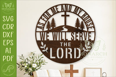 As For Me And My House Christian Wall Sign SVG Laser Cut SVG APInspireddesigns 
