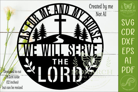 As For Me And My House Christian Wall Sign SVG Laser Cut SVG APInspireddesigns 