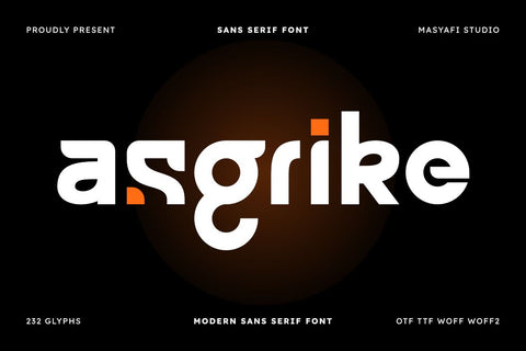 Asgrike - Modern Sans Serif Font Font Masyafi Studio 