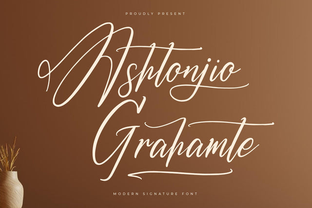 Ashtonjio Grahamte - Modern Signature Font Font Letterena Studios 
