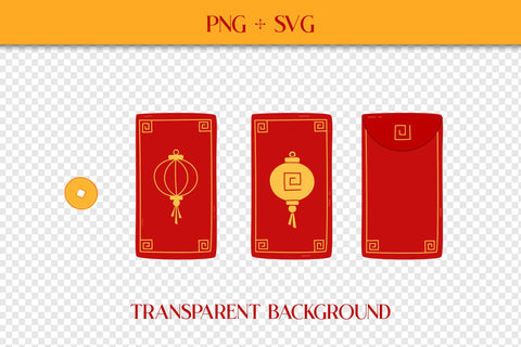 Asian Red Envelopes PNG Clipart | Angpao Hongbao Traditional Chinese, Korean, Taiwanese Gifts Money | Lucky Coins Clip Art Digital Download SVG AnnaViolet_store 