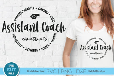 Assistant coach svg, asst coach, appreciation, field hockey svg, baseball, softball, round circle, for men or women, Gymnastics, volleyball SVG SVG Cut File 