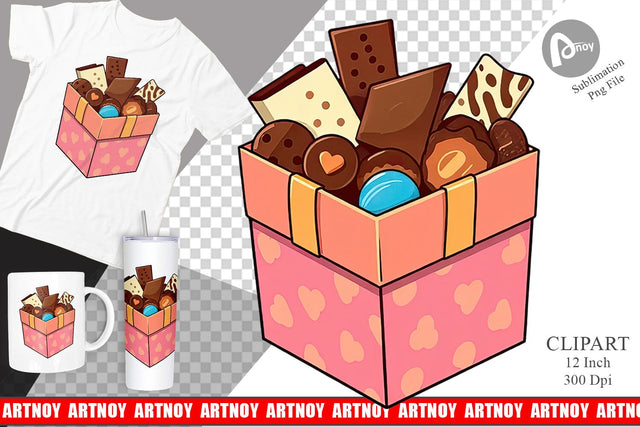 Assorted Chocolate Box Clipart Sublimation artnoy 