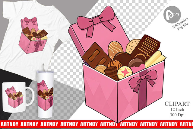 Assorted Chocolate Box Clipart Sublimation artnoy 