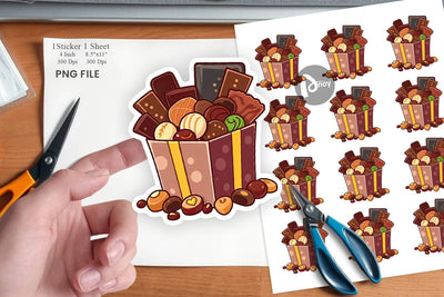 Assorted Chocolate Box Sticker Sublimation artnoy 