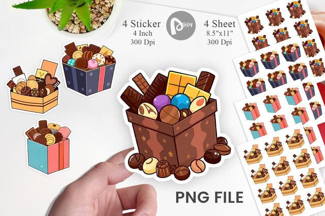 Assorted Chocolate Box Sticker Sublimation artnoy 