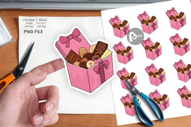 Assorted Chocolate Box Sticker Sublimation artnoy 