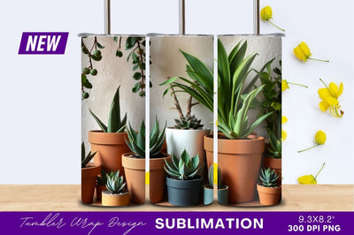 Assorted Succulent Plants In Pots Indoor Sublimation Regulrcrative 