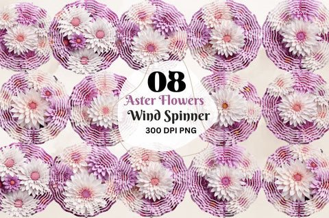 Aster Flowers Wind Spinner Sublimation Regulrcrative 
