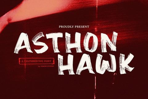 Asthon Hawk - Textured SVG Font Font Timur type 