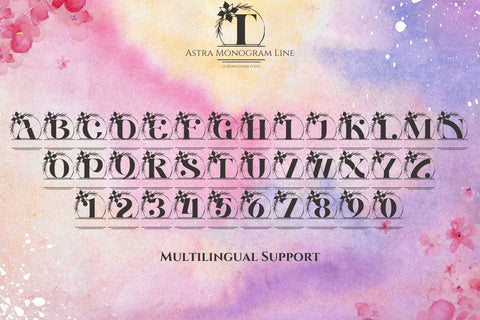 Astra Line Monogram Font Dm Letter Studio 
