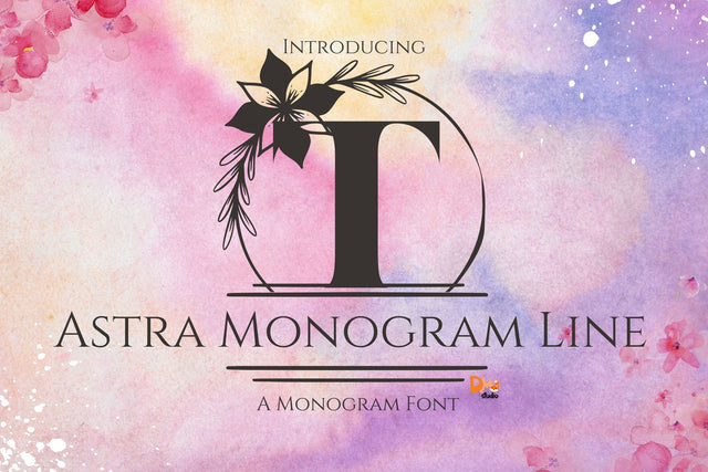 Astra Line Monogram Font Dm Letter Studio 