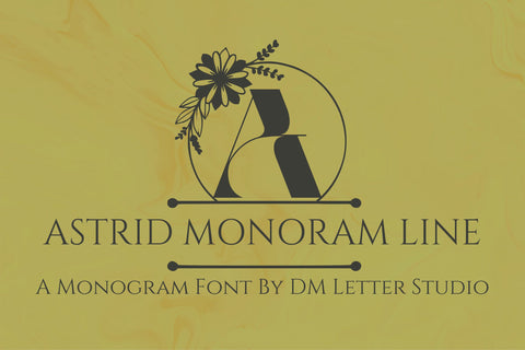 Astrid Monogram Line Font Dm Letter Studio 