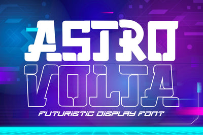 Astro Volta - Outlined Futuristic Display Font Font Mozzatype 