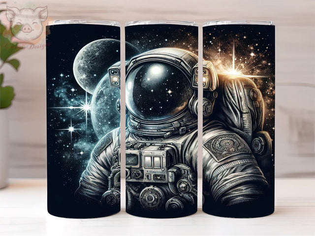 Astronaut 20oz Tumbler Png, Straight & Tapered Tumbler Png, Outer Space Tumbler Png, Digital Download PNG Sublimation Lara' s Designs 
