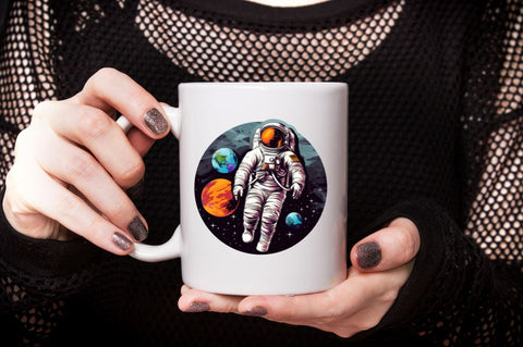 Astronaut and Planet Stickers Bundle Sublimation Designangry 