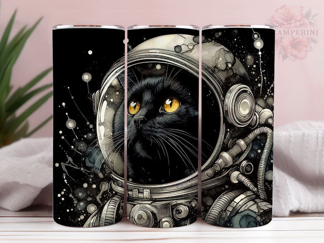 Astronaut Black Cat in Space Tumler PNG, Funny Animal in Space 20oz Tumbler Wrap PNG, Straight & Tapered Tumbler Wrap, Instant Digital Download Sublimation Li Zamperini 