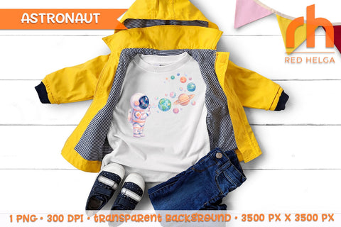 Astronaut Blowing Bubbles PNG Clipart, Cute Space Sublimation Sublimation RedHelgaArt 