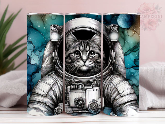 Astronaut Cat in Space Tumler PNG, Funny Animal in Space 20oz Tumbler Wrap PNG, Straight & Tapered Tumbler Wrap, Instant Digital Download Sublimation Li Zamperini 