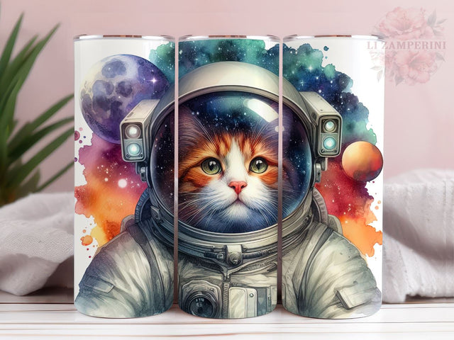 Astronaut Cat in Space Tumler PNG, Funny Animal in Space 20oz Tumbler Wrap PNG, Straight & Tapered Tumbler Wrap, Instant Digital Download Sublimation Li Zamperini 