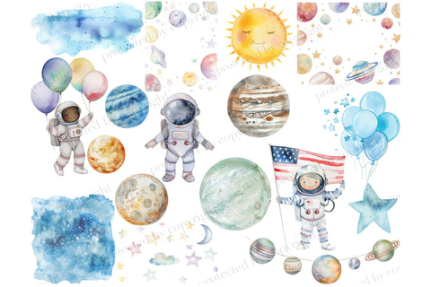 Astronaut Clipart PNG | Stars And Moon Graphics SVG GlamArtZhanna 