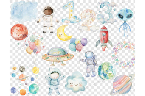 Astronaut Clipart PNG | Stars And Moon Graphics SVG GlamArtZhanna 