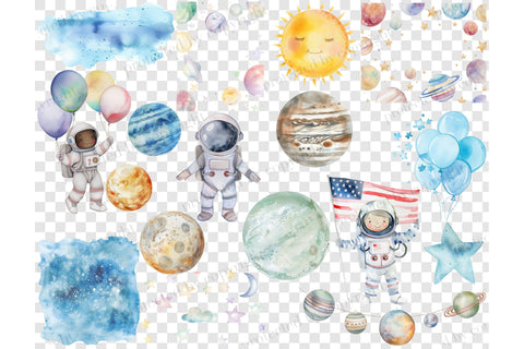 Astronaut Clipart PNG | Stars And Moon Graphics SVG GlamArtZhanna 