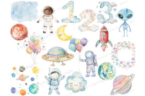 Astronaut Clipart PNG | Stars And Moon Graphics SVG GlamArtZhanna 