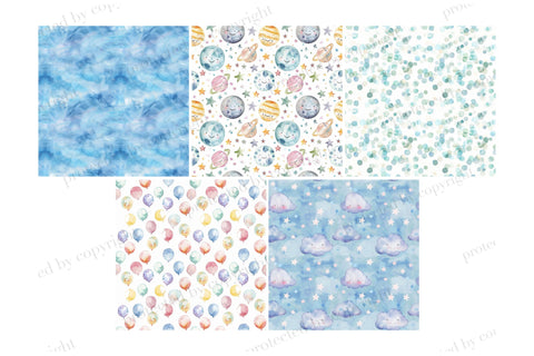 Astronaut Digital Paper | Space Seamless Pattern Digital Pattern GlamArtZhanna 