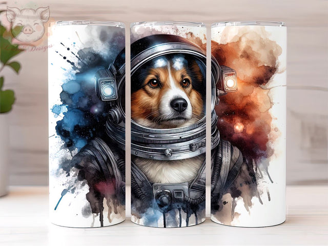 Astronaut Dog 20oz Tumbler, Space Dog Tumbler Png, Funny Animal in Space Sublimation Design, Digital, Digital Download PNG Sublimation Lara' s Designs 
